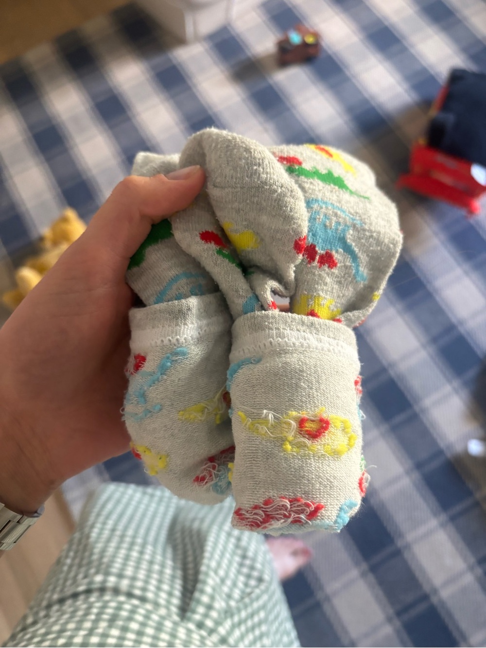Toddler Gray Dino Crew Socks - Soft Cotton Blend set of 2
